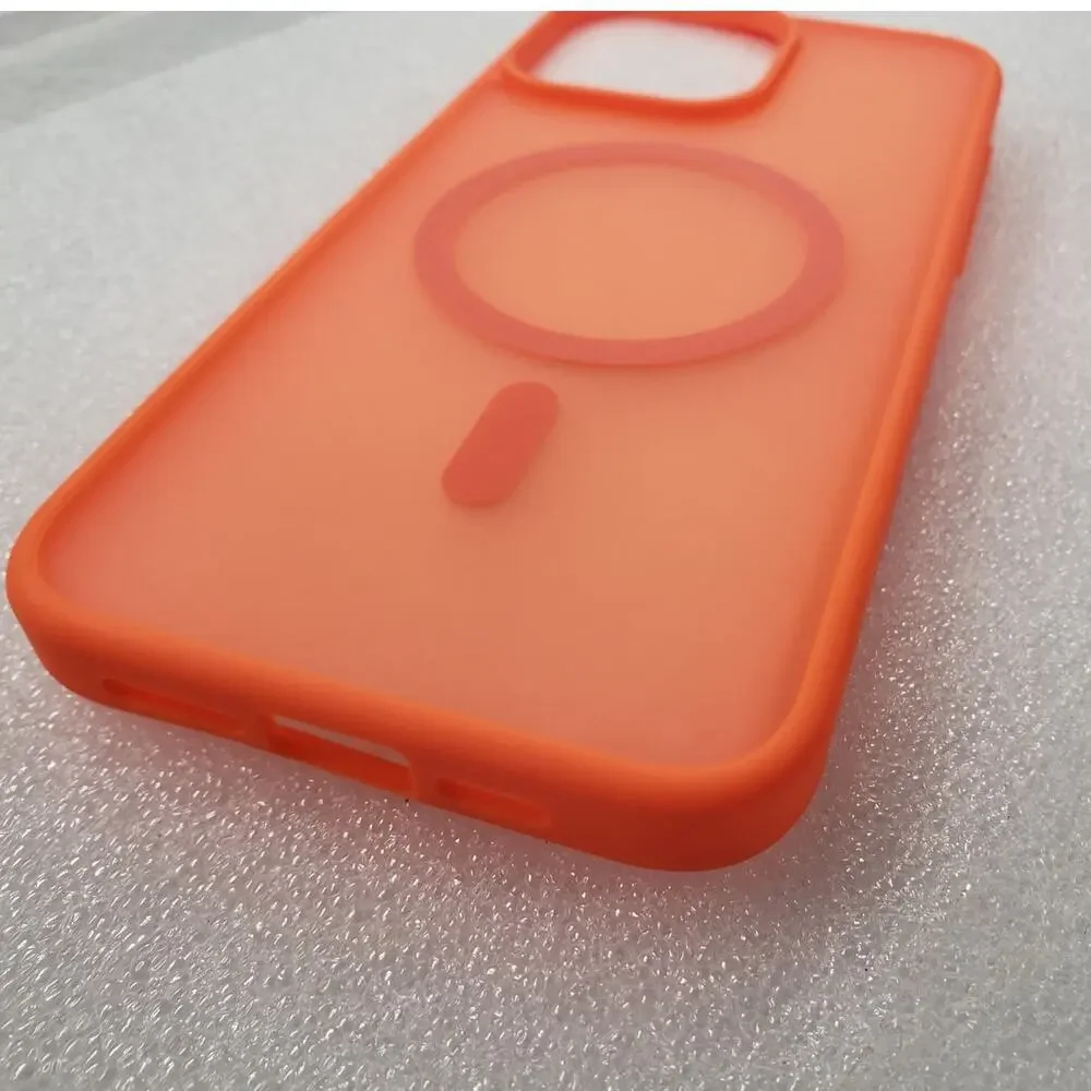 Supfine for iPhone 15 Pro Max Case, Magnetic. Bright Orange Phone Case